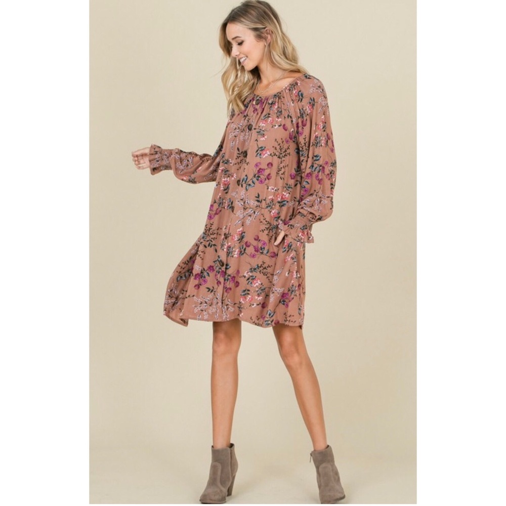 Woven Floral Print Dress